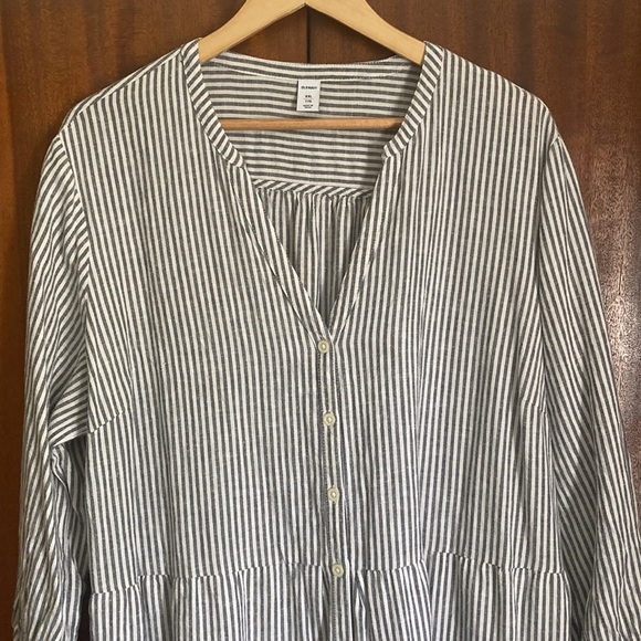 Striped Boho Cotton/Linen Summer Dress Old Navy - Picture 3 of 7